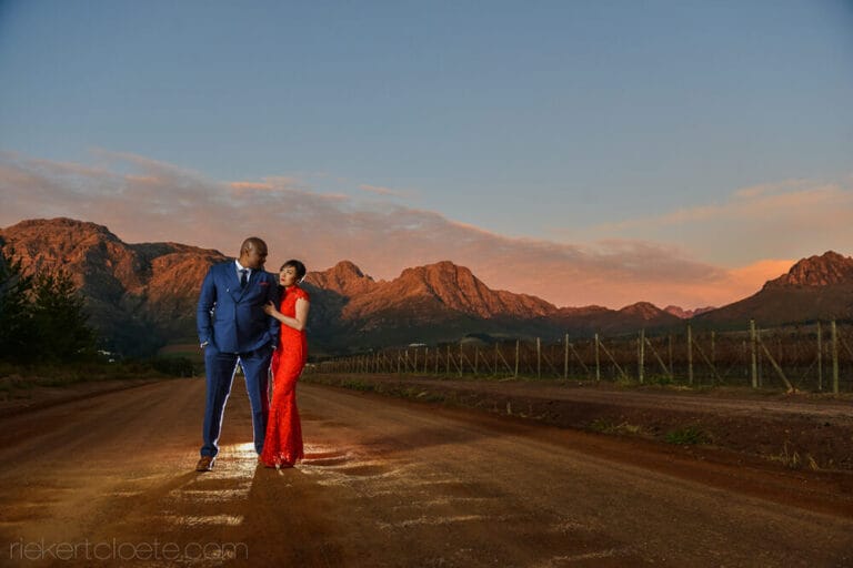 Engagement shoot red dress