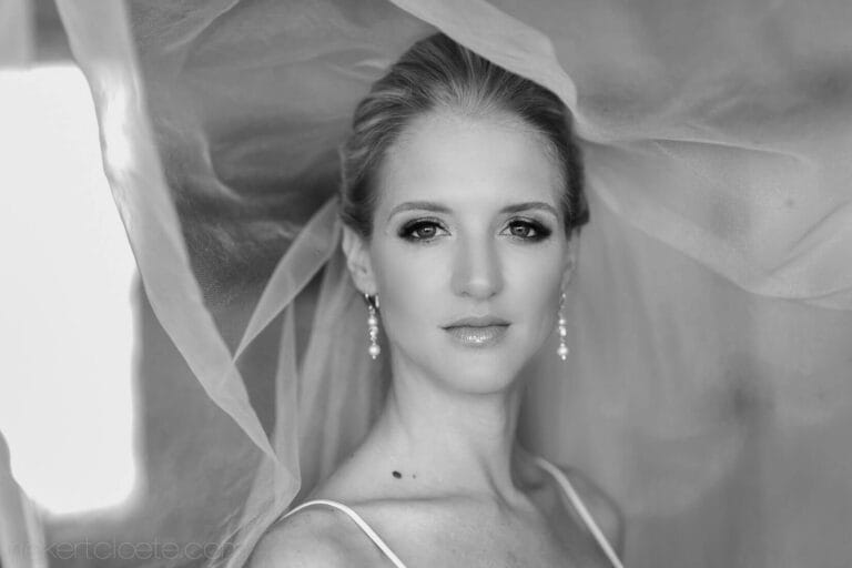 Bride looking at camera