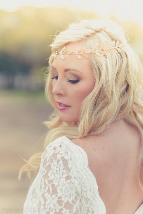 Sunligh on bride hair