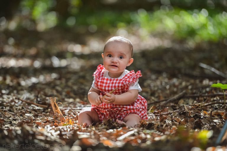 Baby on leafs