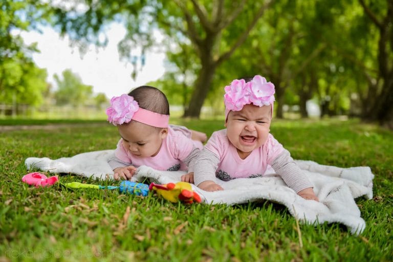twins and tummy time
