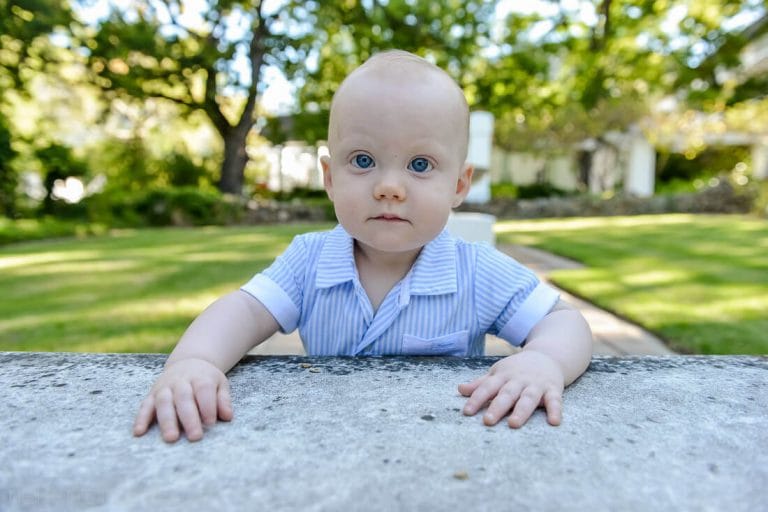 Baby looking straight at camera