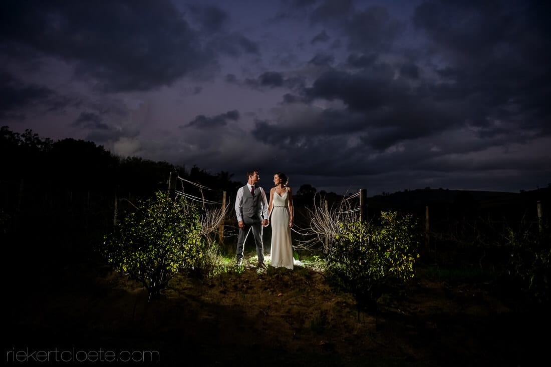 Wedding photo at night