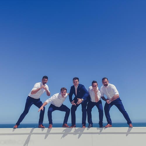 Groomsmen being silly