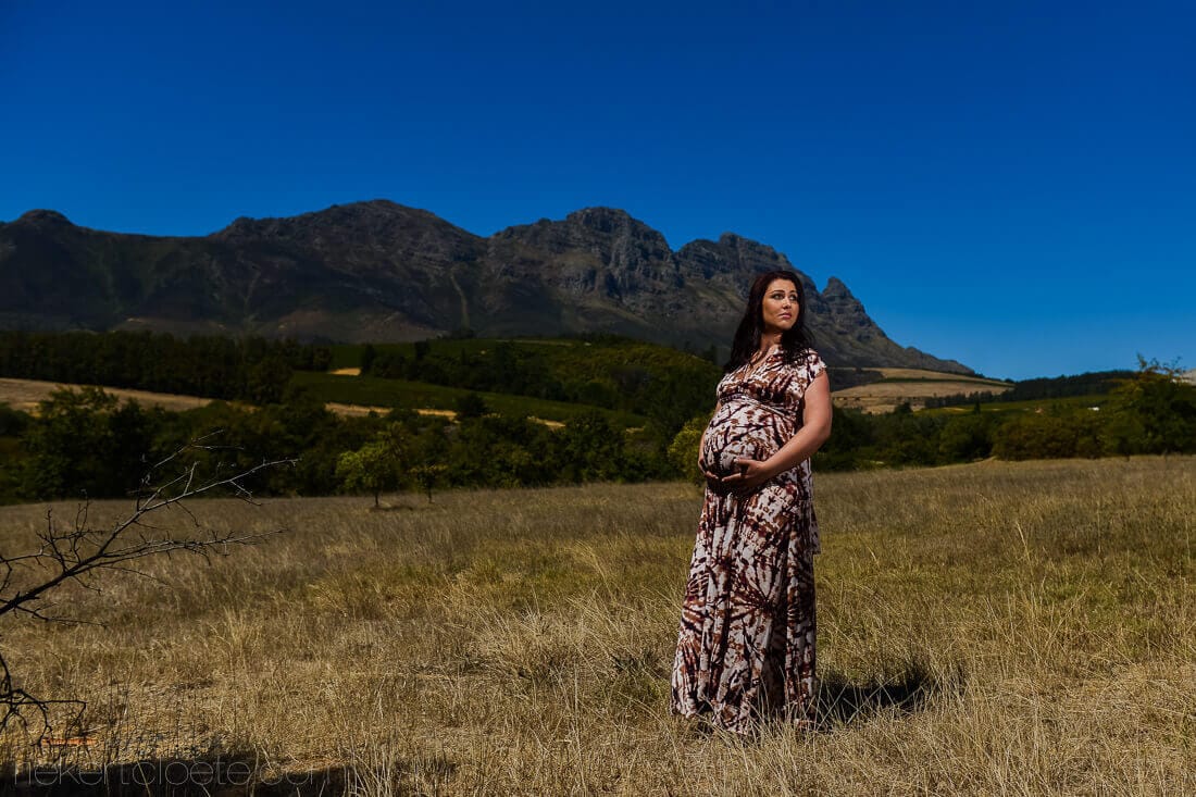 Mountains behind mom
