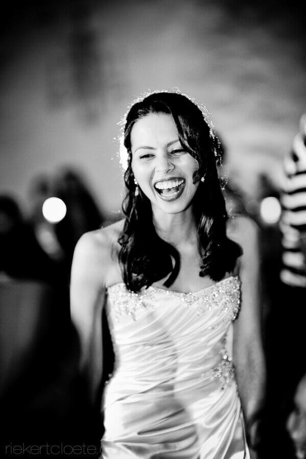 Bride laughing