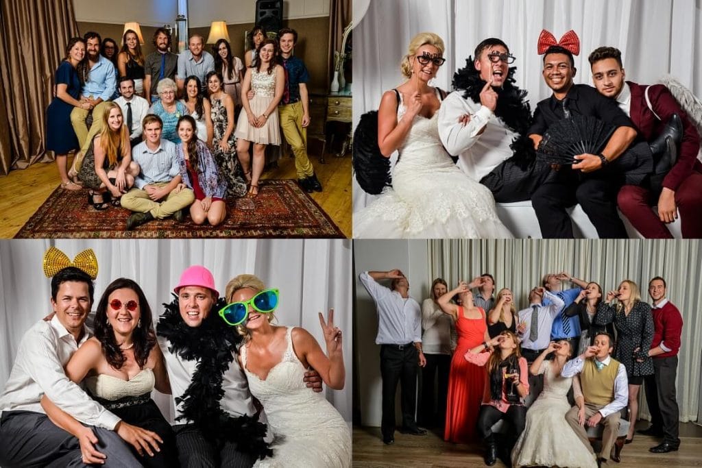 Photos of people in photo corner