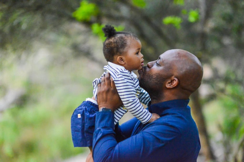 Kiss on daughter face