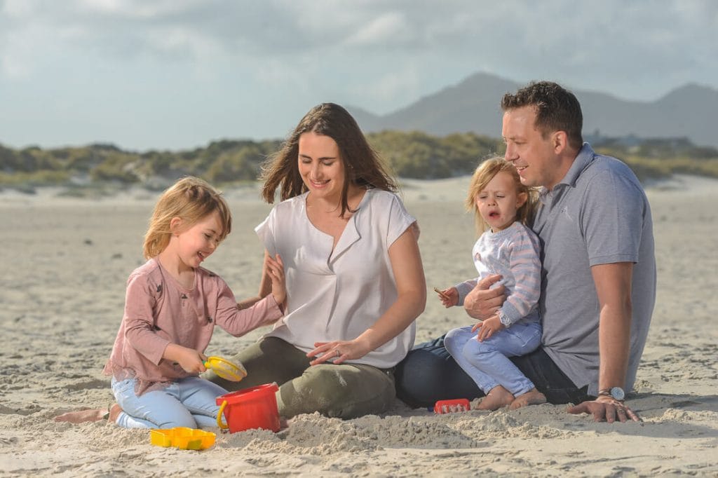 Family picic on the beach