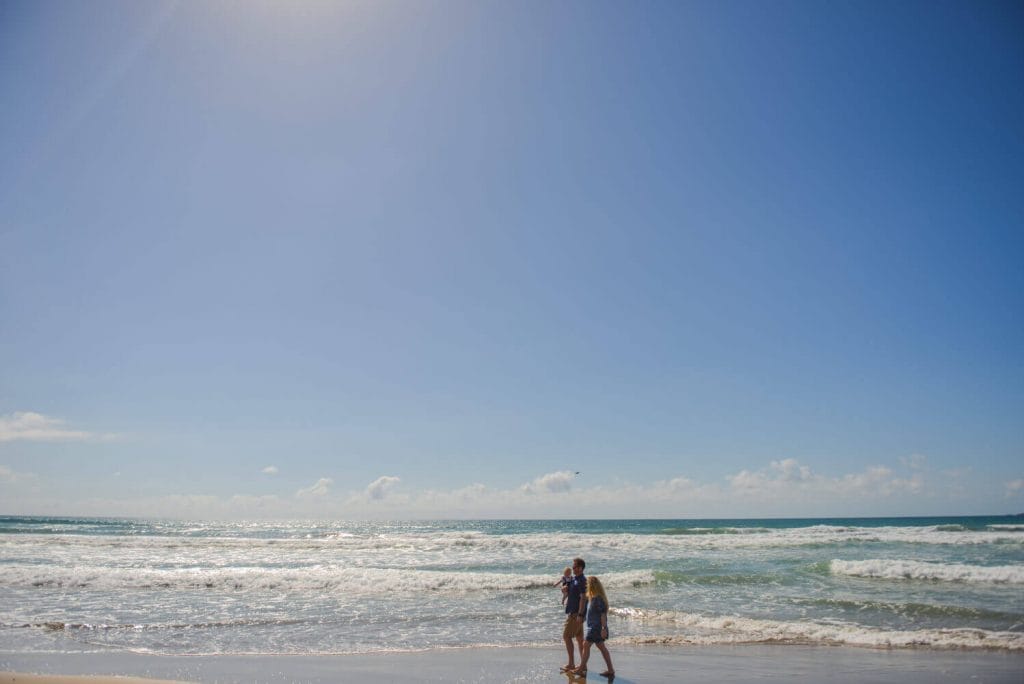 Walking next to the beach