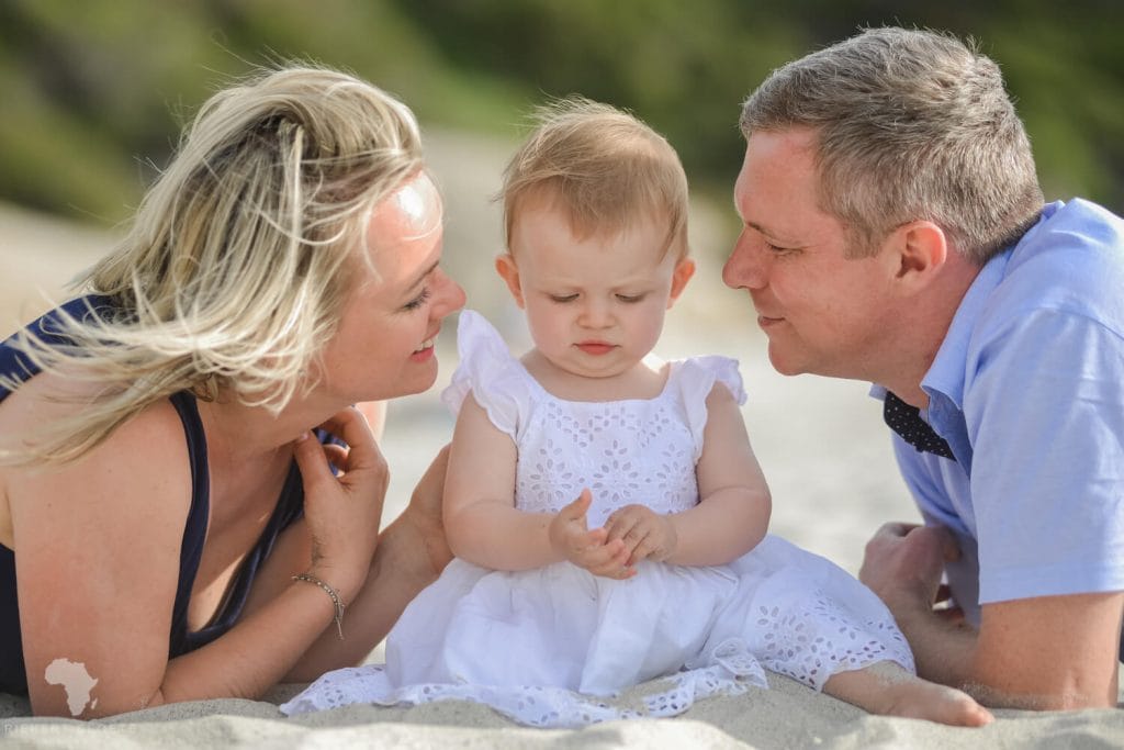 Family on beach