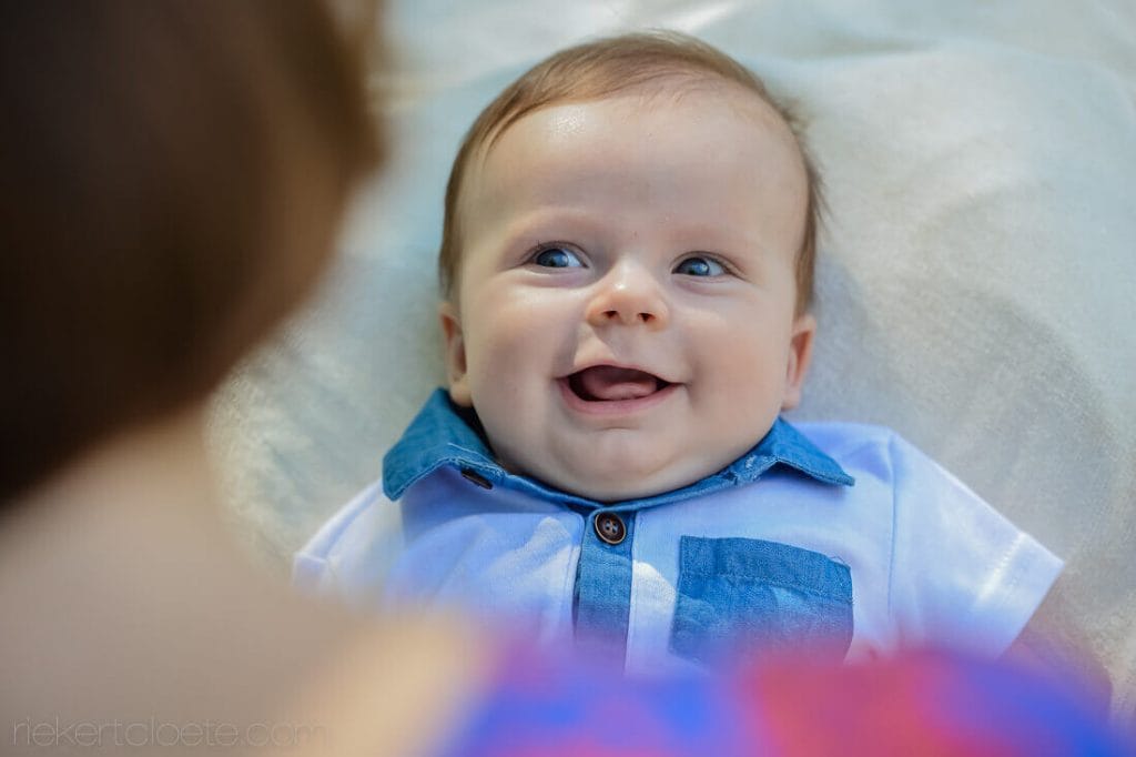 Baby with funny face