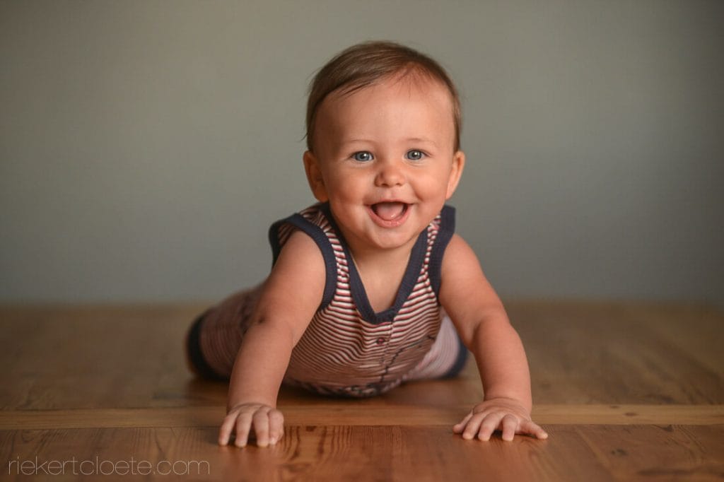 Baby looking happy