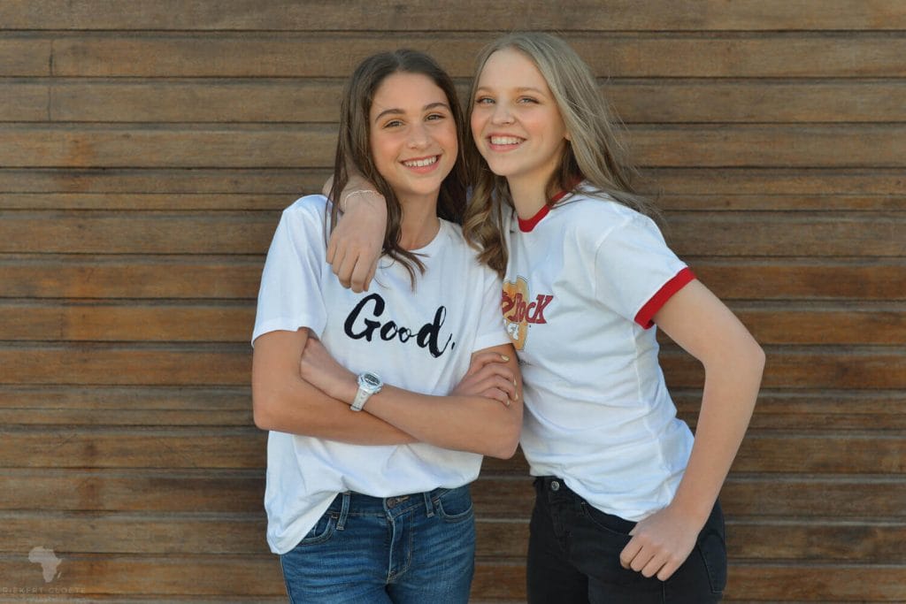 Two sisters smiling