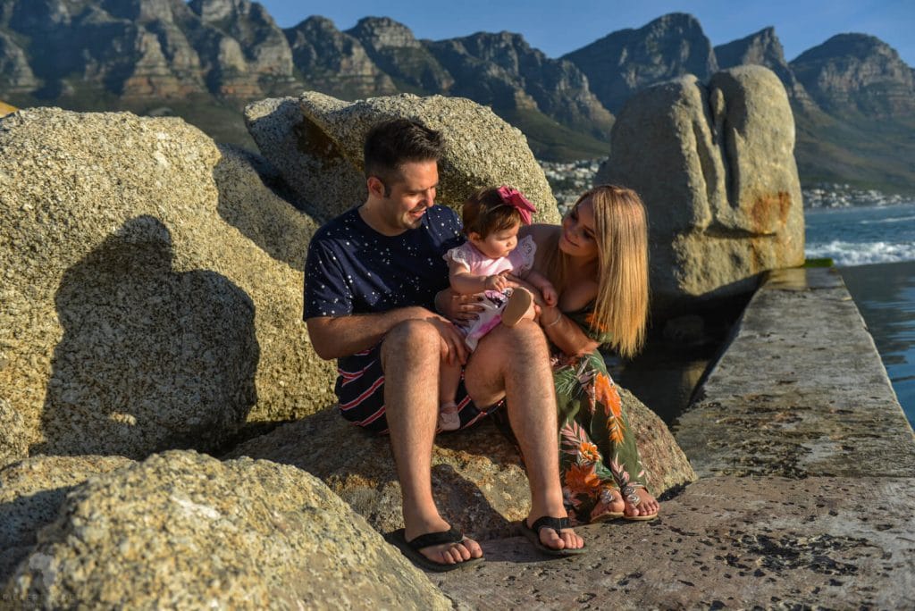 dad and mom on beach