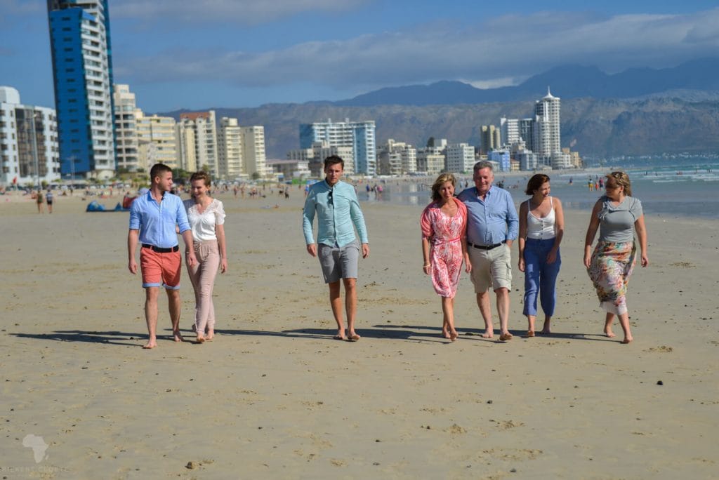 Family walking closeup