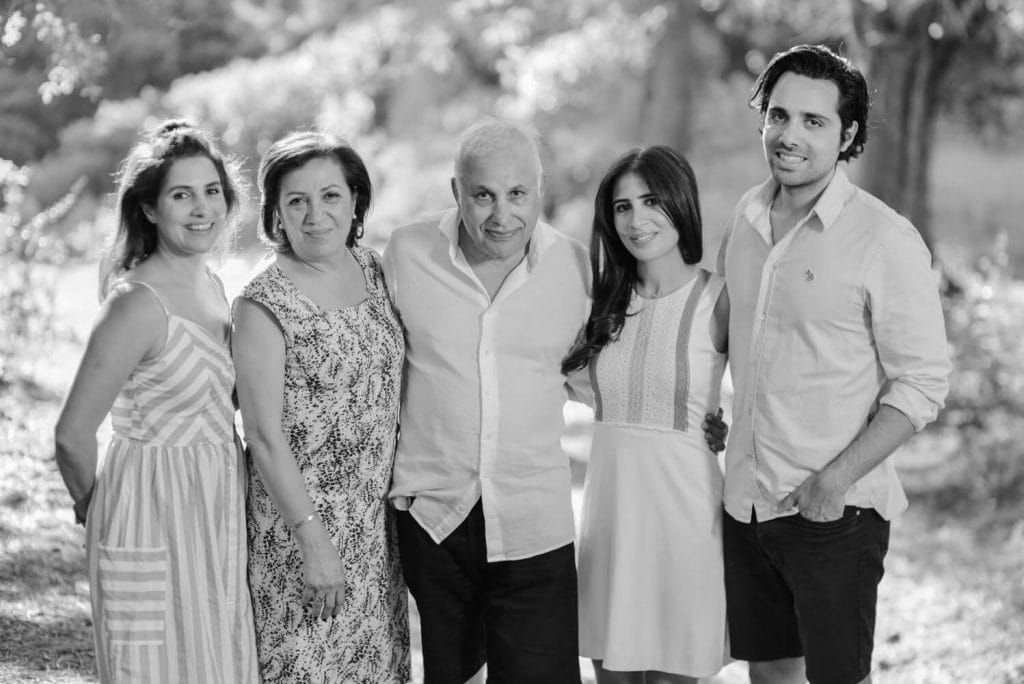 Black and white family photo