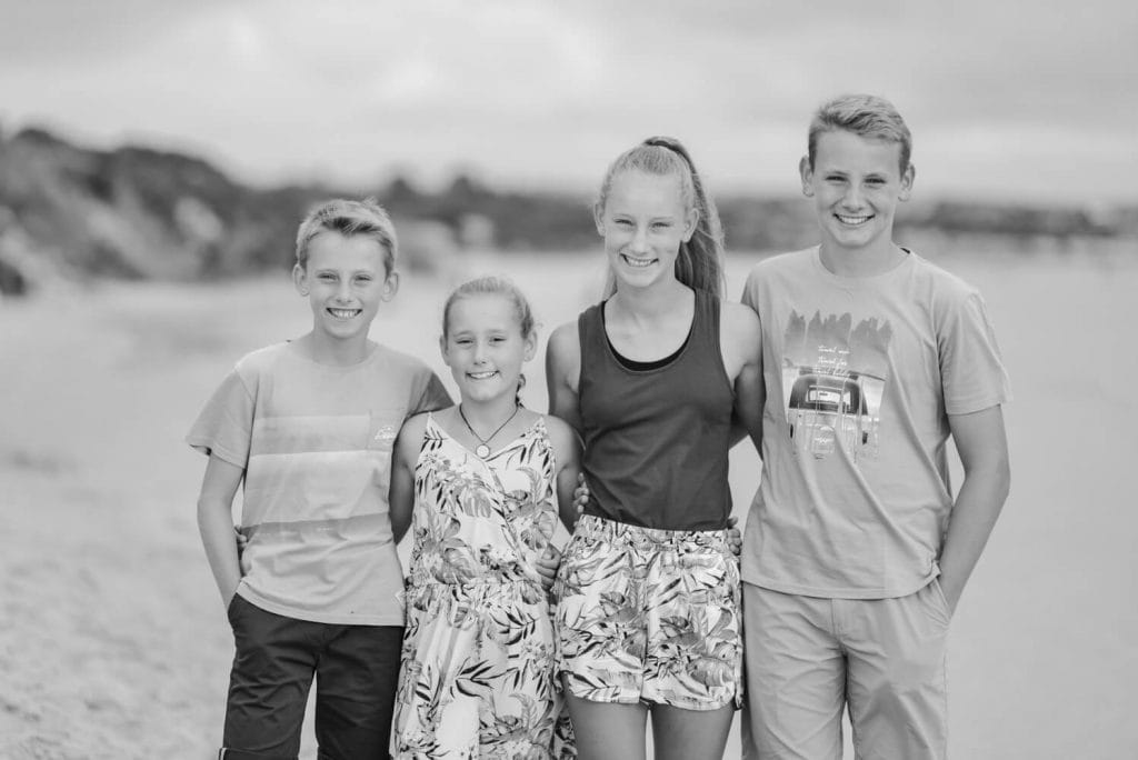 Kids in black and white