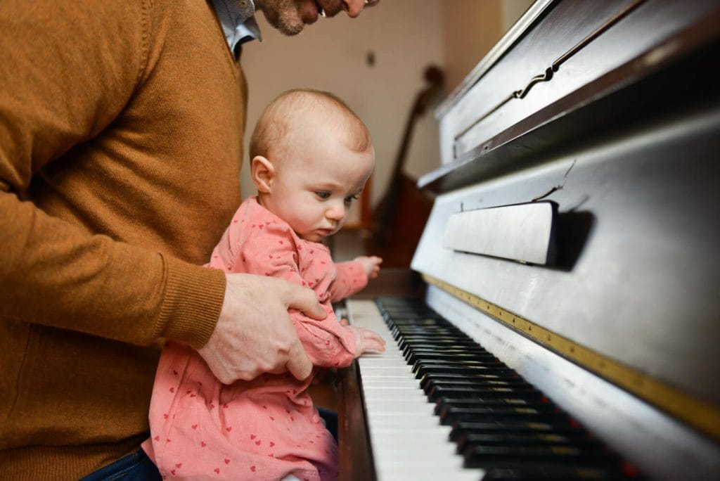 Baby playing piano