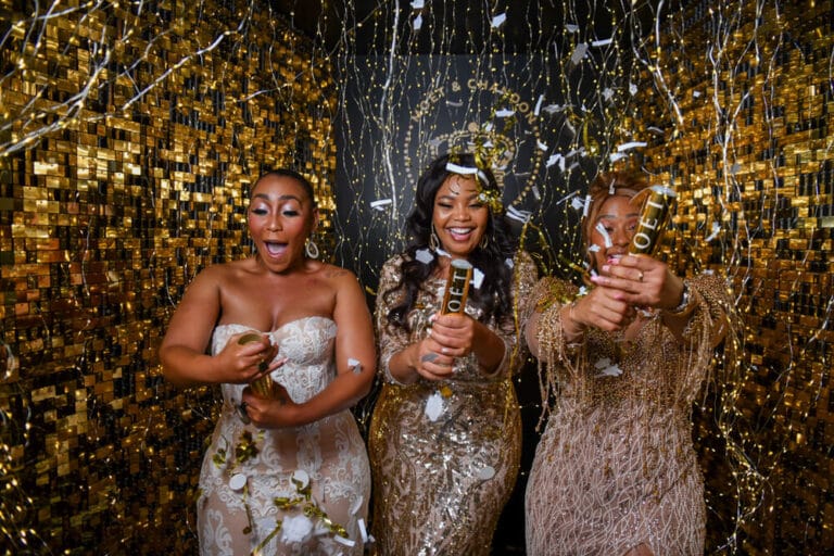 People celebrating at event