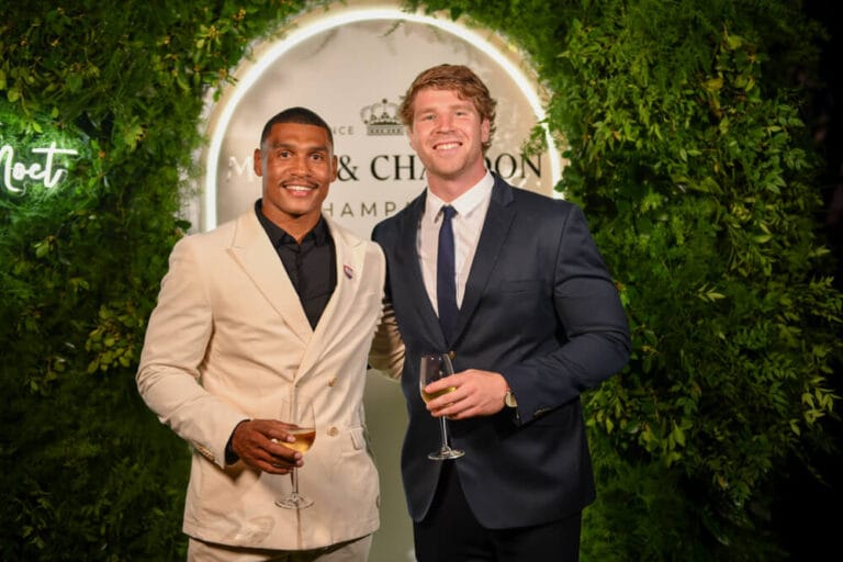 Two rugby players at event at Mount Nelson
