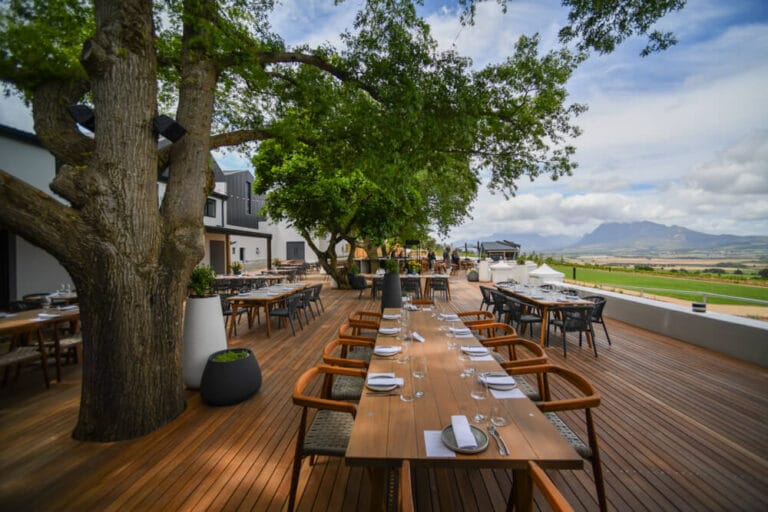Outside restaurant