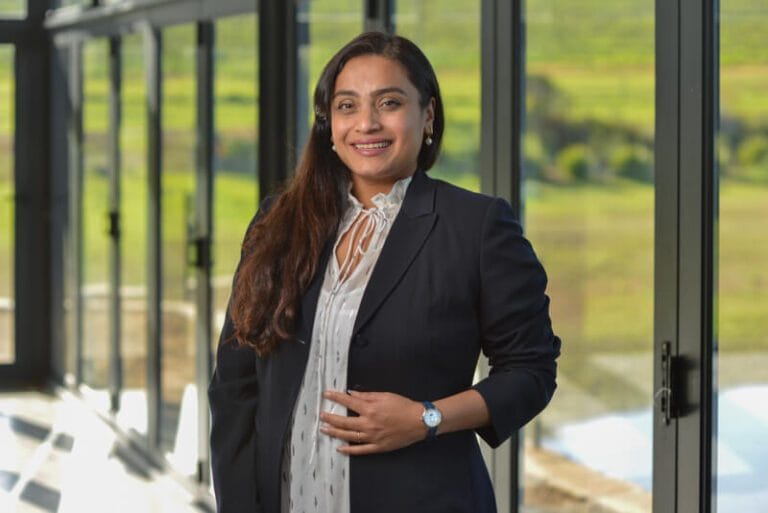 Layd on green during headshot session