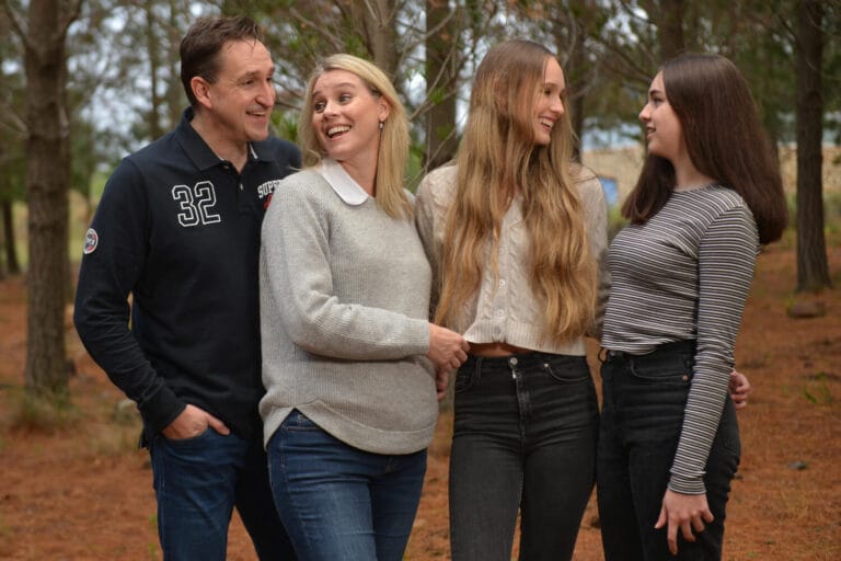 FAmily looking at each other