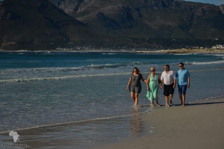 Four people on the beach