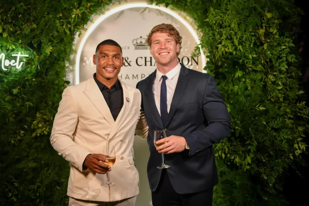 branded event photographer cape town portraits 20 two men champagne event