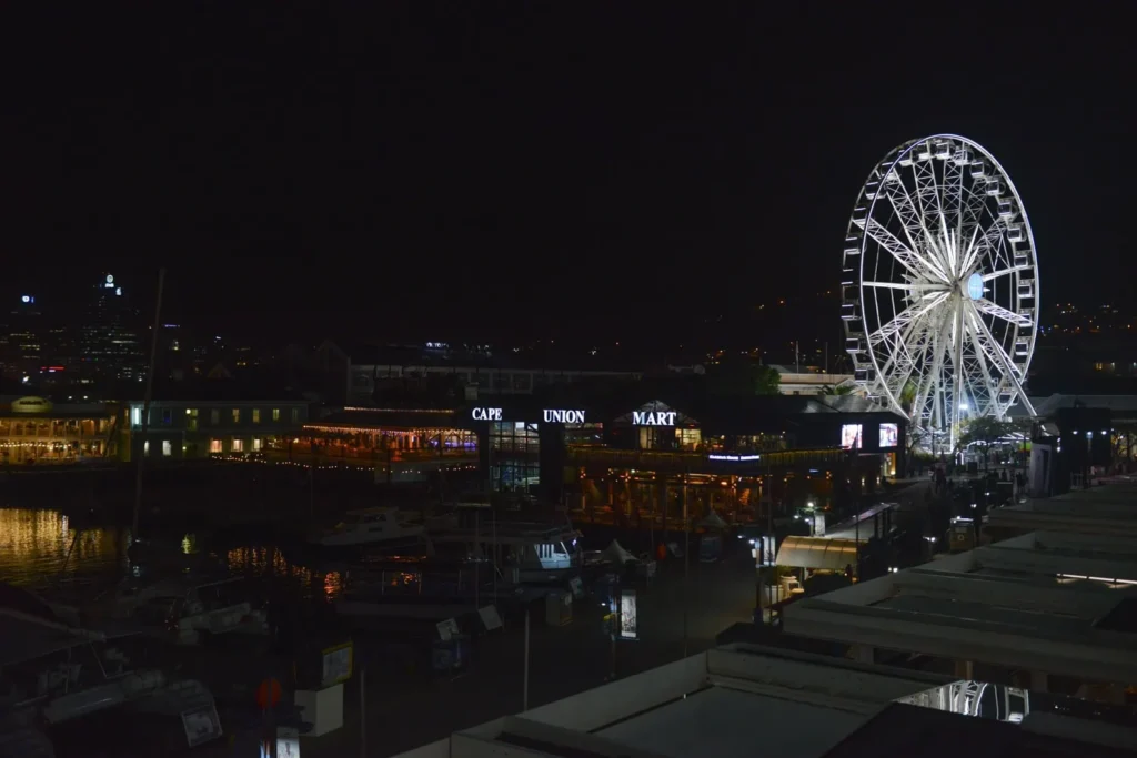 end of year event photographer cape town 49 nighttime ferris wheel cape union mart