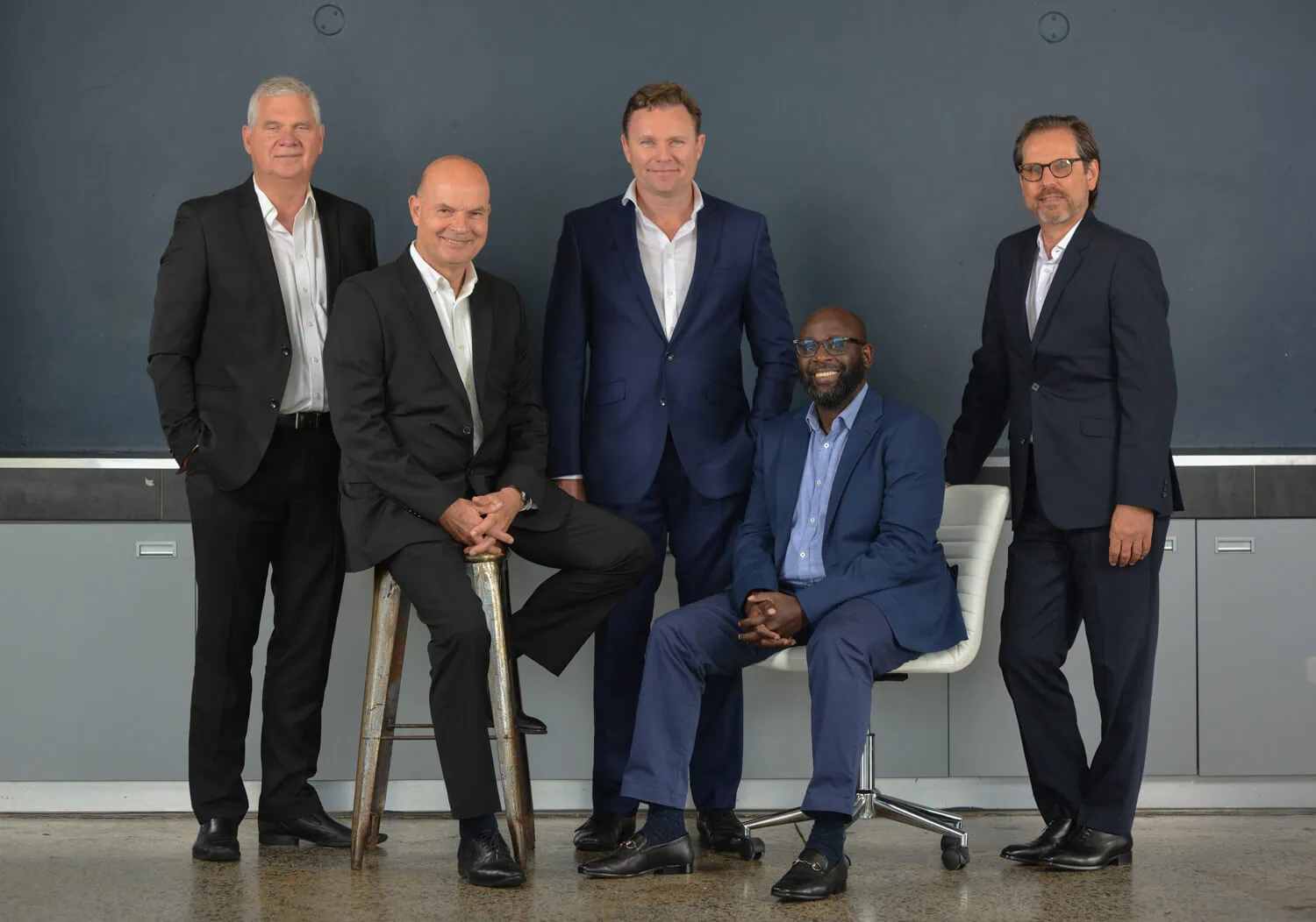 five executives modern setting corporate group photography durbanville