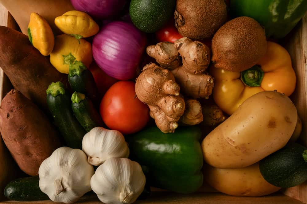 organic vegetable fruit crate fresh produce food photography franschhoek