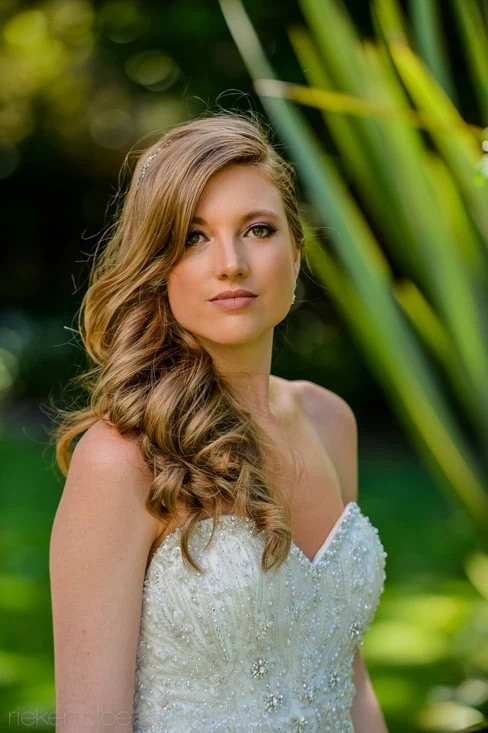 Cape Point Vineyards bride lace gown garden tropical portrait
