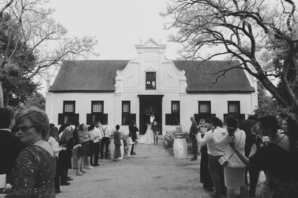 Vrede and Lust couple ceremony exit vrede en lust cape dutch manor