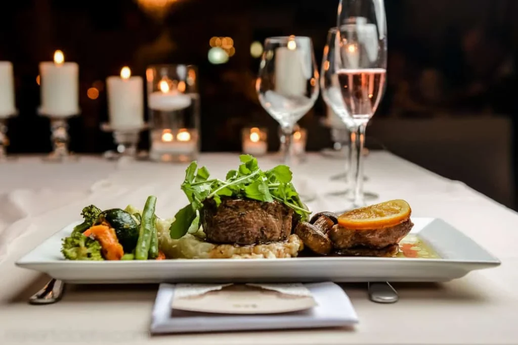 beef fillet candles rozendal wedding dinner