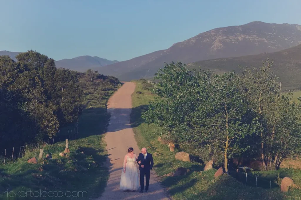 beloftebos wedding couple farm road aerial landscape