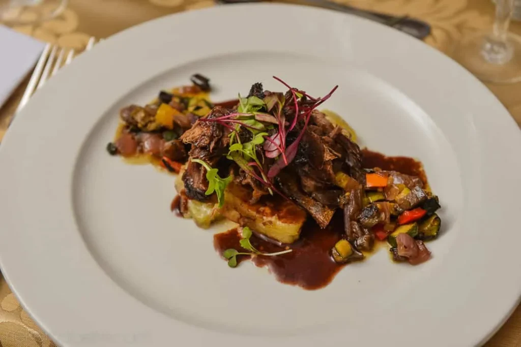 braised beef ratatouille mash wedding plate