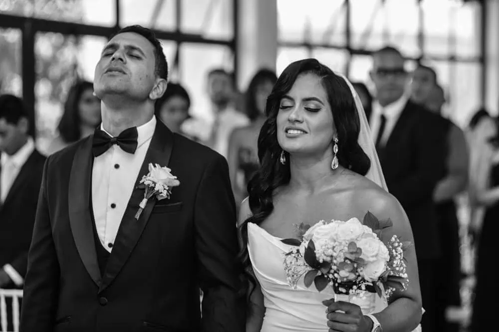 brenaissance wedding couple prayer eyes closed