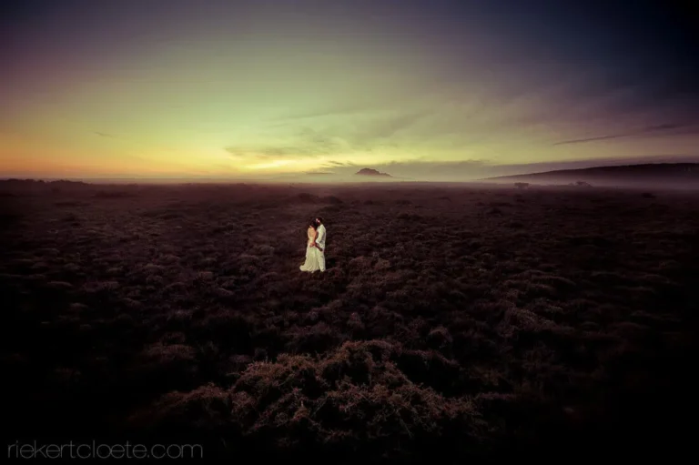 bride alone twilight dark cape landscape
