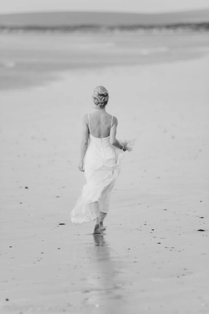 bride beach barefoot slip dress open back