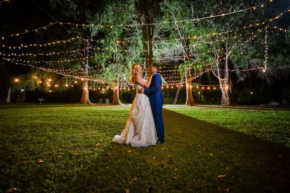 bride groom first dance fairy lights mont pellier