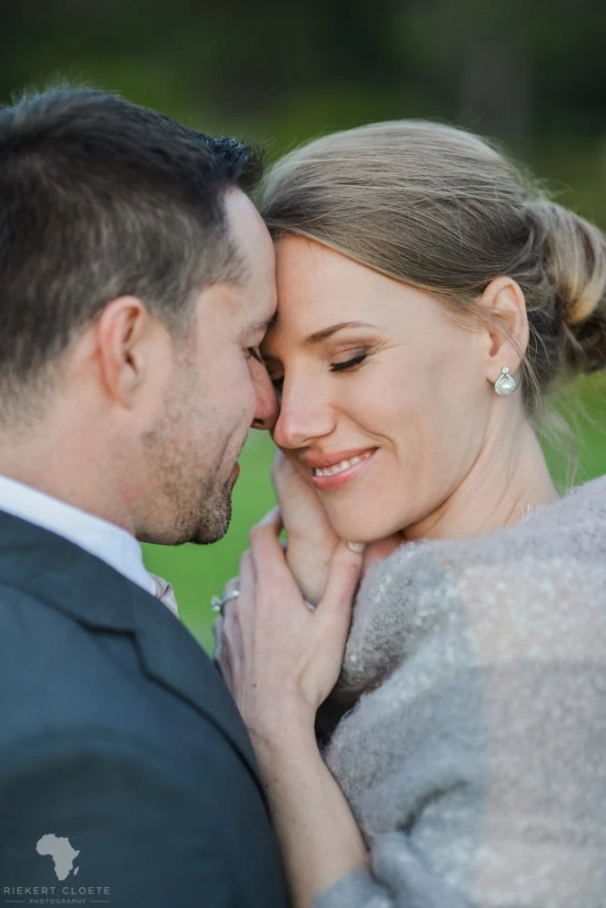 bride groom intimate portrait touching foreheads