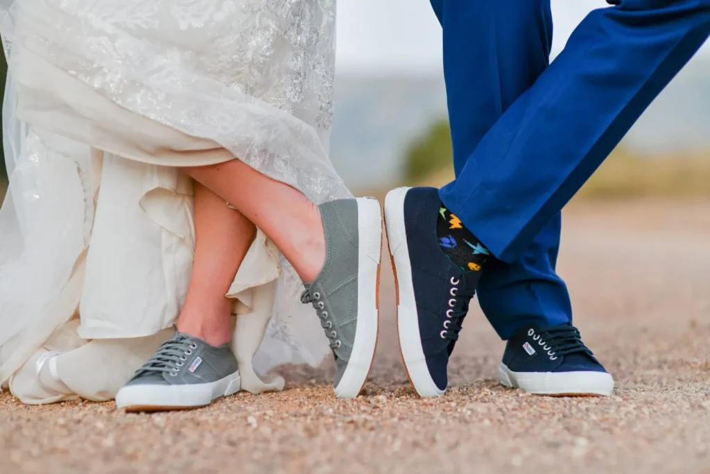 bride groom matching superga sneakers wedding detail