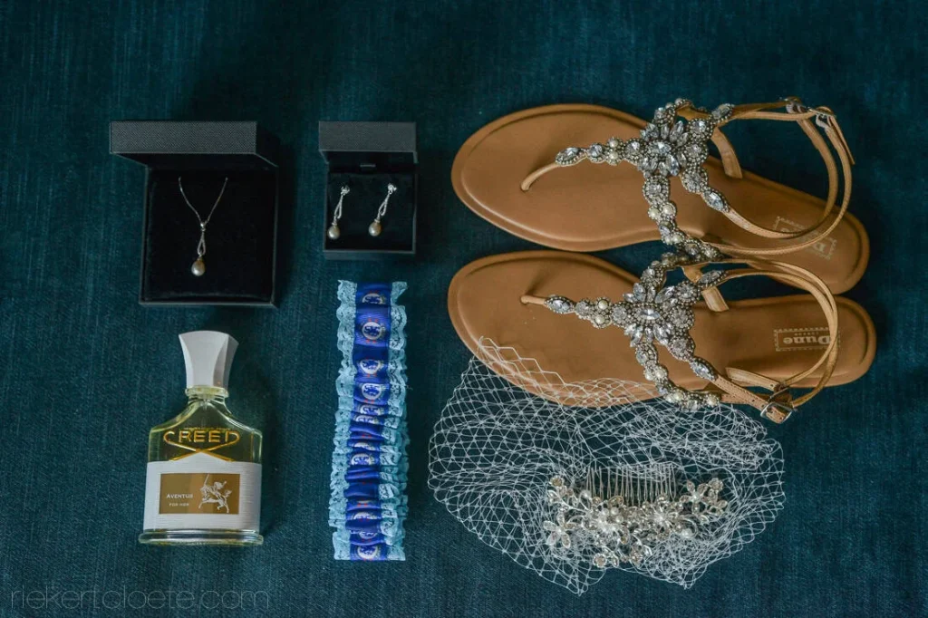 bride jewelled sandals creed perfume pearl accessories