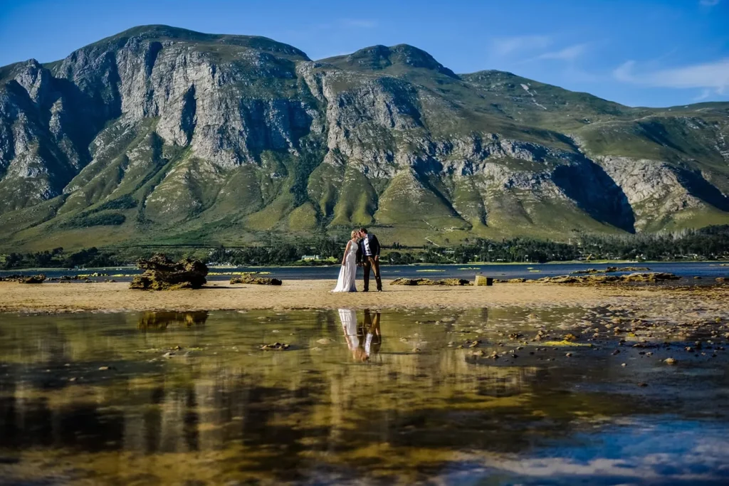 couple lagoon mountain reflection western cape