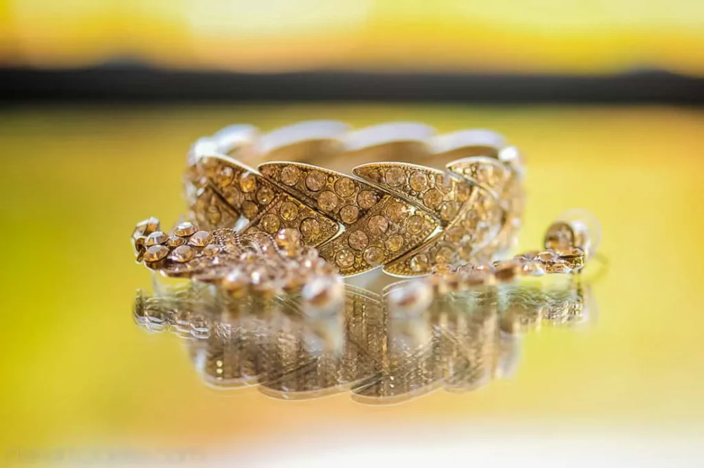 crystal rhinestone amber bracelet bridal jewellery detail