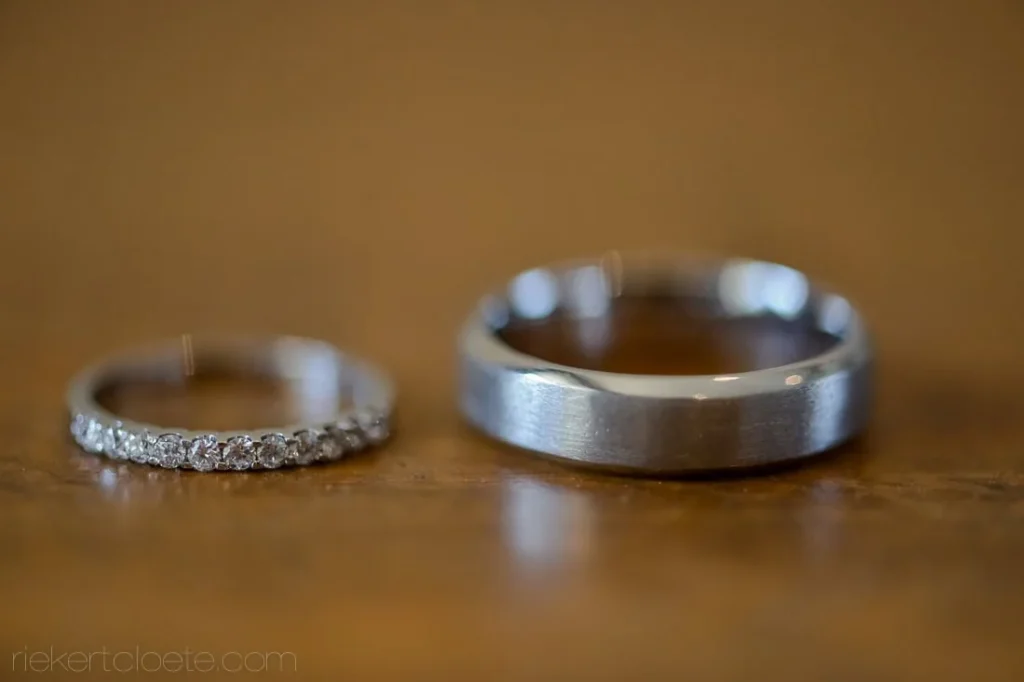 diamond eternity band brushed silver ring wood