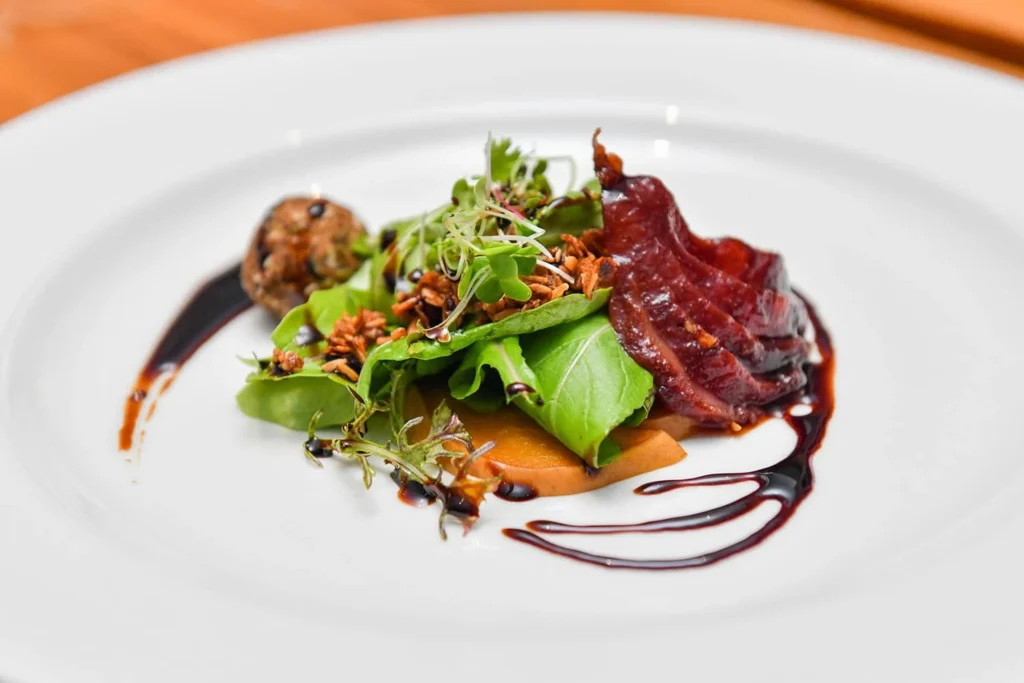 duck carpaccio balsamic wedding starter