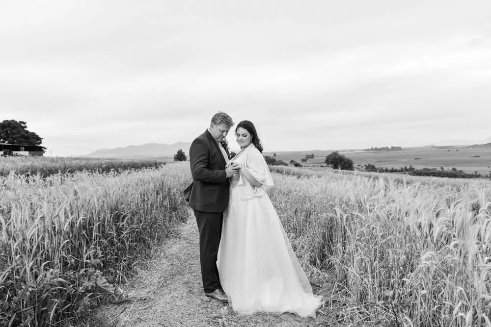 durbanville wedding couple portrait wheat field